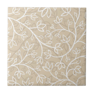 Delicate Botanical Waves Flowers HD Tile