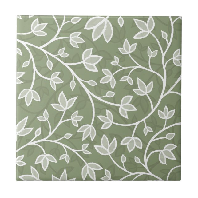 Delicate Botanical Waves Flowers HD Tile (Front)