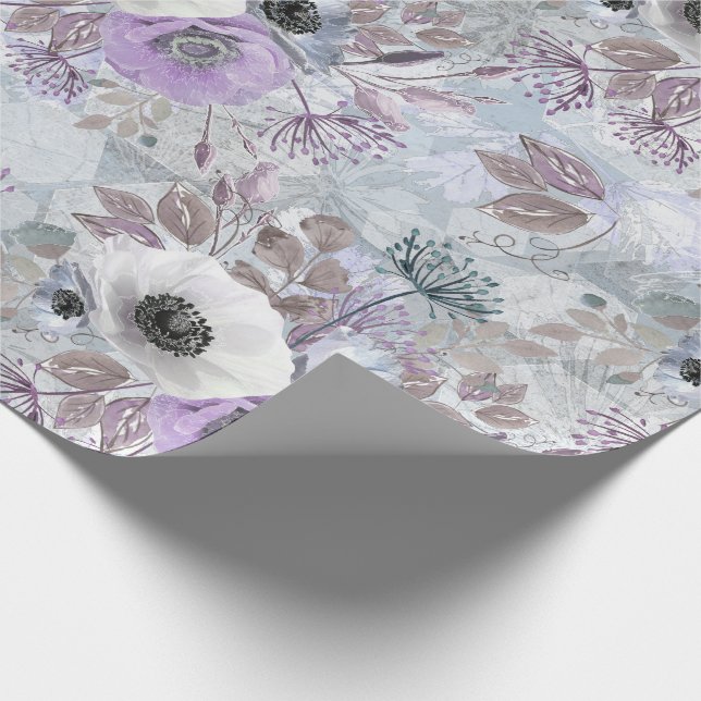Delicate bouquet of anemones. wrapping paper (Corner)