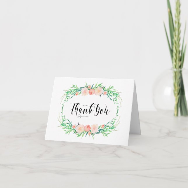 Delicate Bouquet Thank You Note Card (Front)