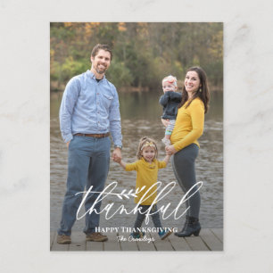 Delicate Branch Editable Colour Thanksgiving Holiday Postcard