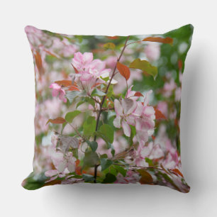 Delicate branch with flowers apple tree cushion