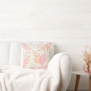 Delicate Branches Pastel Colours Girl's Room Cushion