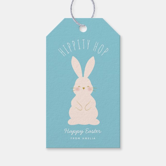 Delicate Bunnies Personalised Easter Gift Tag (Front)