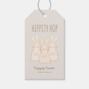 Delicate Bunnies Personalised Easter Gift Tag