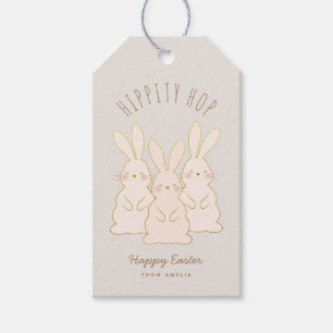 Delicate Bunnies Personalised Easter Gift Tag