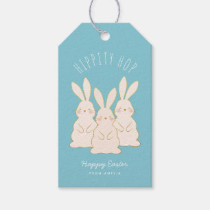 Delicate Bunnies Personalised Easter Gift Tag
