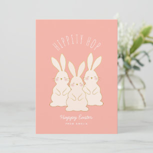 Delicate Bunnies Personalised Easter Gift Tag Holiday Card