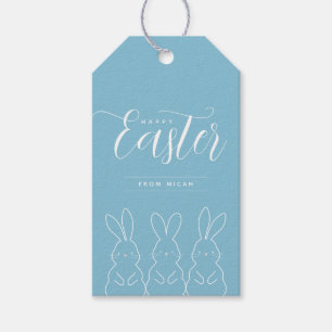 Delicate Bunnies Personalized Easter Gift Tag