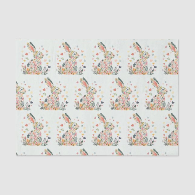 Delicate Bunny Easter Tissue Paper (Front)
