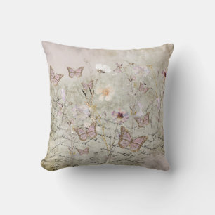 delicate butterflies and flowers cushion