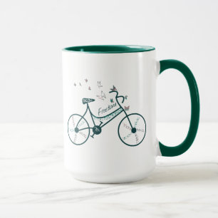 Delicate Butterflies Flowers and Freedom Bike fan Mug