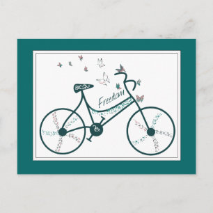 Delicate Butterflies Flowers and Freedom Bike fans Postcard
