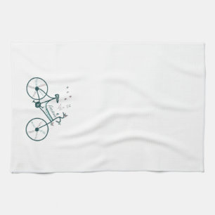 Delicate Butterflies Flowers and Freedom Bike fans Tea Towel