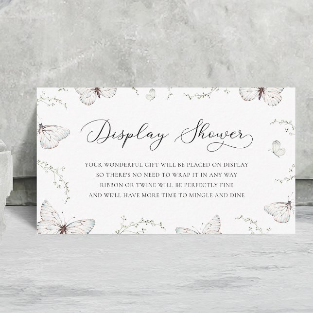 Delicate Butterfly Garden Bridal Display Shower  Enclosure Card (Creator Uploaded)