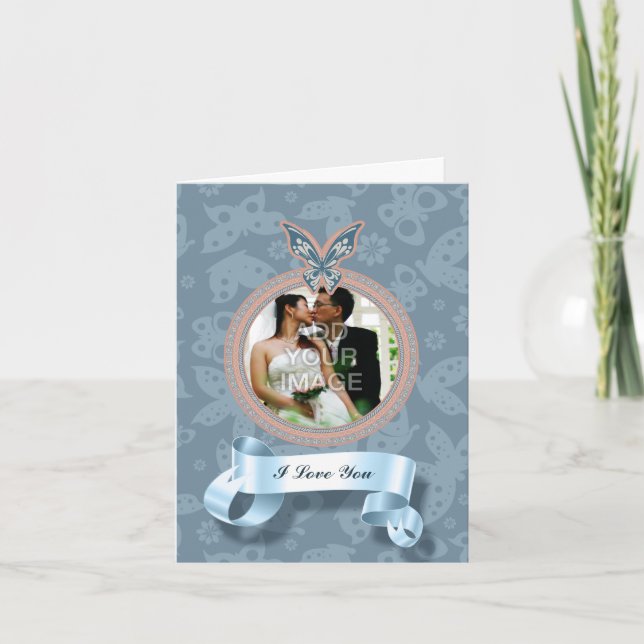 Delicate Butterfly Photo Greeting Card (Front)