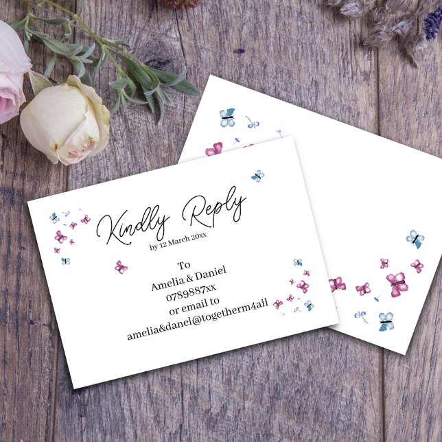 Delicate Butterfly  RSVP Card (Creator Uploaded)