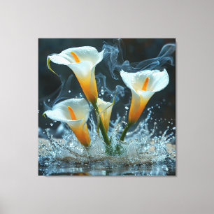 Delicate calla lilies canvas print