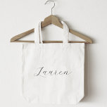 Delicate Calligraphy Bridesmaid Name Tote Bag<br><div class="desc">Custom-designed wedding and bridal shower tote bag featuring personalised name in modern delicate calligraphy.</div>