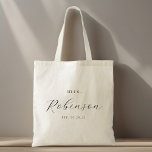 Delicate Calligraphy Future Mrs. Bride Tote Bag<br><div class="desc">Custom-designed tote bag for the bride to be featuring personalised name in modern delicate calligraphy.</div>