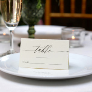 Delicate Calligraphy - Names & Wedding Date Place Card