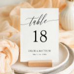 Delicate Calligraphy Names & Wedding Date Table<br><div class="desc">Larger elegant table cards in black and white with a delicate calligraphy script. Add your names and wedding date too!</div>