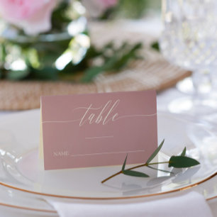 Delicate Calligraphy Quartz Names & Wedding Date Place Card