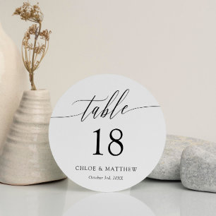 Delicate Calligraphy Round Wedding Table 