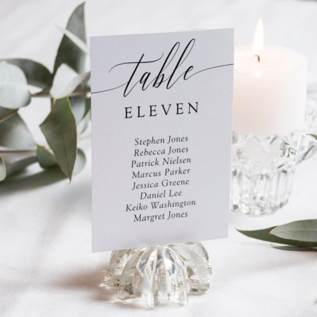 Delicate Calligraphy Table Number Guest Names (Creator Uploaded)