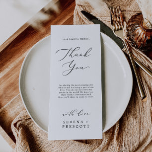 Delicate Calligraphy Tea Thank You Reception Card