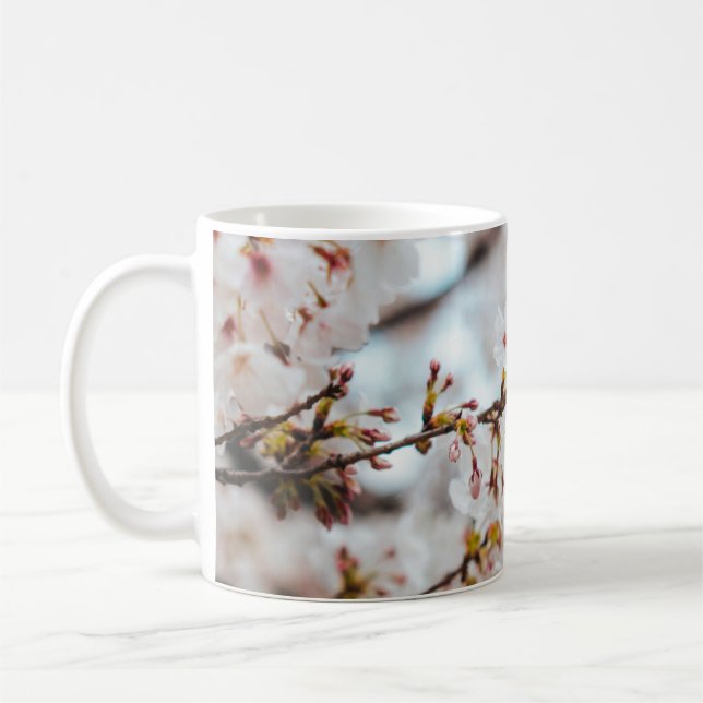  Delicate Cherry Blossom Branch Coffee Mug (Left)