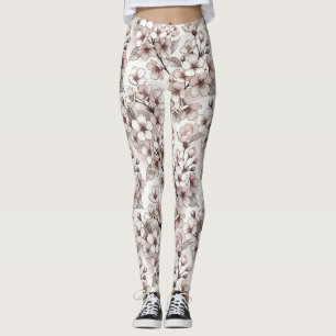 Delicate Cherry Blossom Design Leggings
