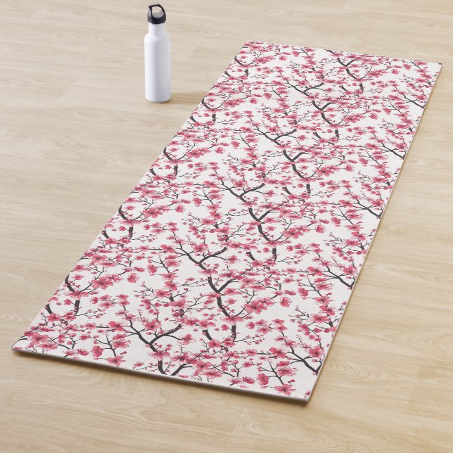 Delicate Cherry Blossom Pattern Yoga Mat (In Situ)