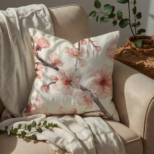 Delicate Cherry Blossom Seamless Floral  Cushion (Creator Uploaded)