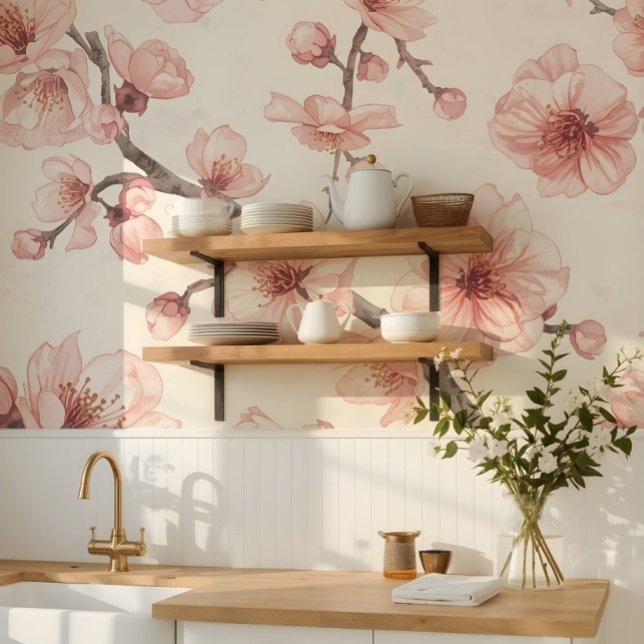 Delicate Cherry Blossom Seamless Floral Wallpaper (Creator Uploaded)