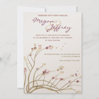 Delicate Cherry Blossom Wedding Invitation