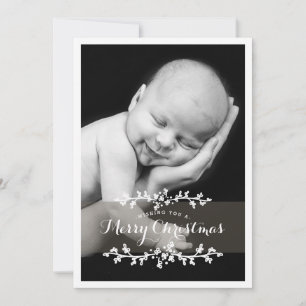 Delicate Chic Photo Merry Christmas Holiday Card