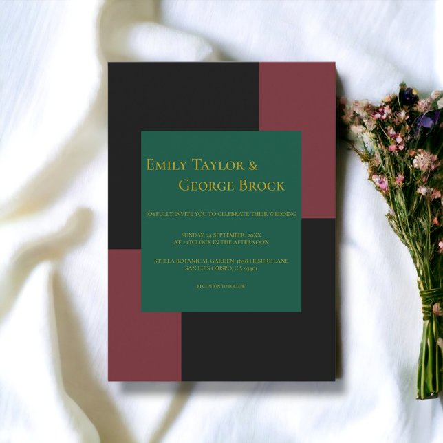 Delicate Chic Retro Colourful Formal Wedding Invitation (Creator Uploaded)