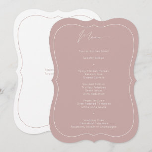 Delicate Classic Dusty Rose Calligraphy Wedding Menu