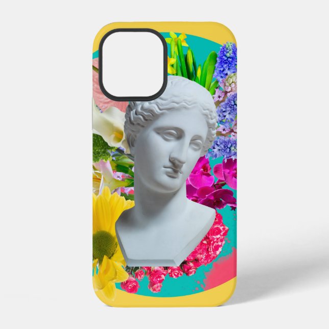 Delicate. Collage with plaster head statue isolate iPhone Case (Back)