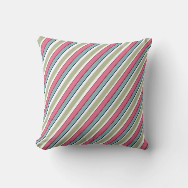 Delicate colour stripes cushion (Front)