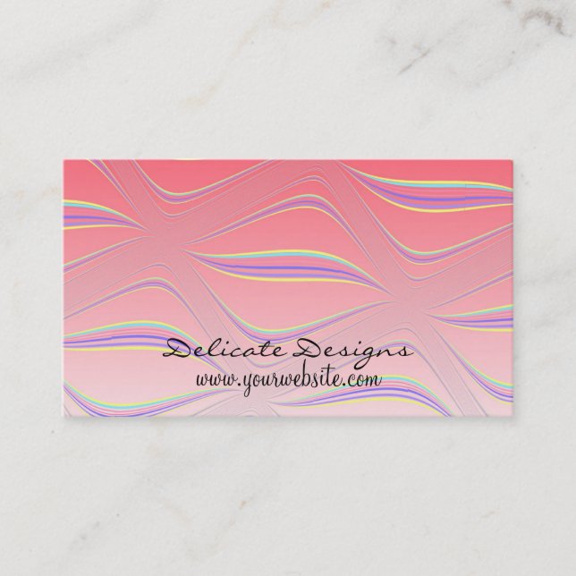 Delicate Coral Waves Business Card (Front)