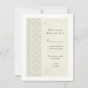 Delicate Cream Floral Wedding RSVP Note Cards