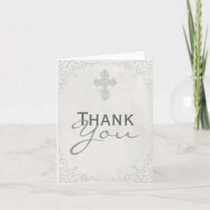 Delicate Cross Thank You Card