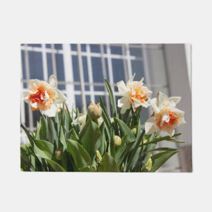 Delicate cute daffodils spring doormat
