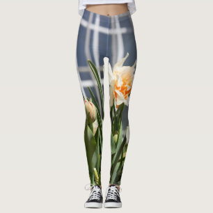 Delicate cute daffodils spring   leggings