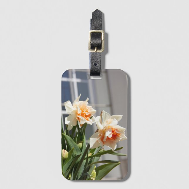 Delicate cute daffodils spring    luggage tag (Front Vertical)