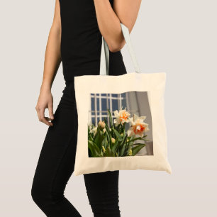 Delicate cute daffodils spring   tote bag