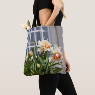 Delicate cute daffodils spring tote bag