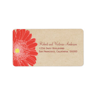 Delicate Daisies Address Labels, Red Label
